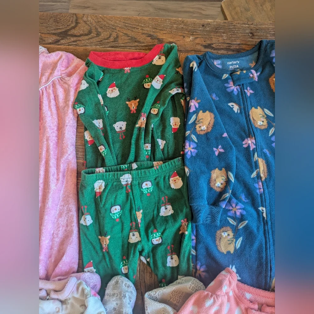 Carter's Pajama Lot Fleece Foot‎ Nightgowns Sizes Vary